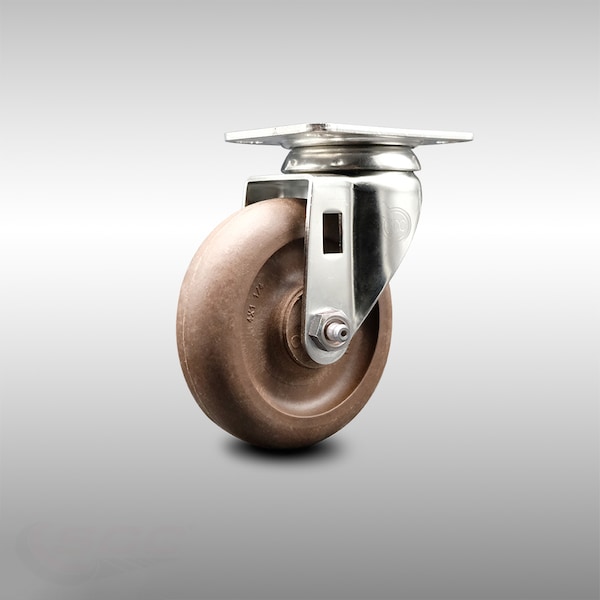 4 Inch 316SS High Temp Glass Filled Nylon Wheel Swivel Top Plate Caster SCC